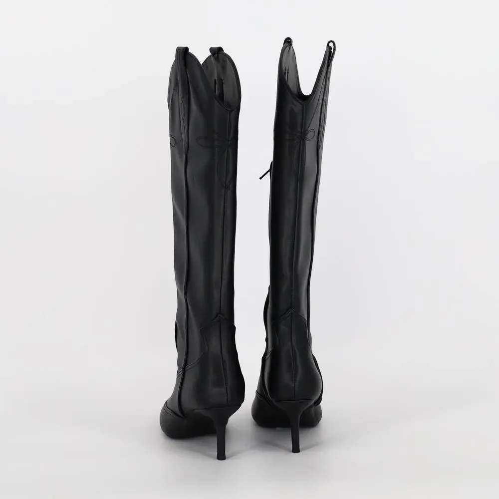 I.N.C. International Concepts Women Black Faux Leather Hayleigh Boot Size 5.5